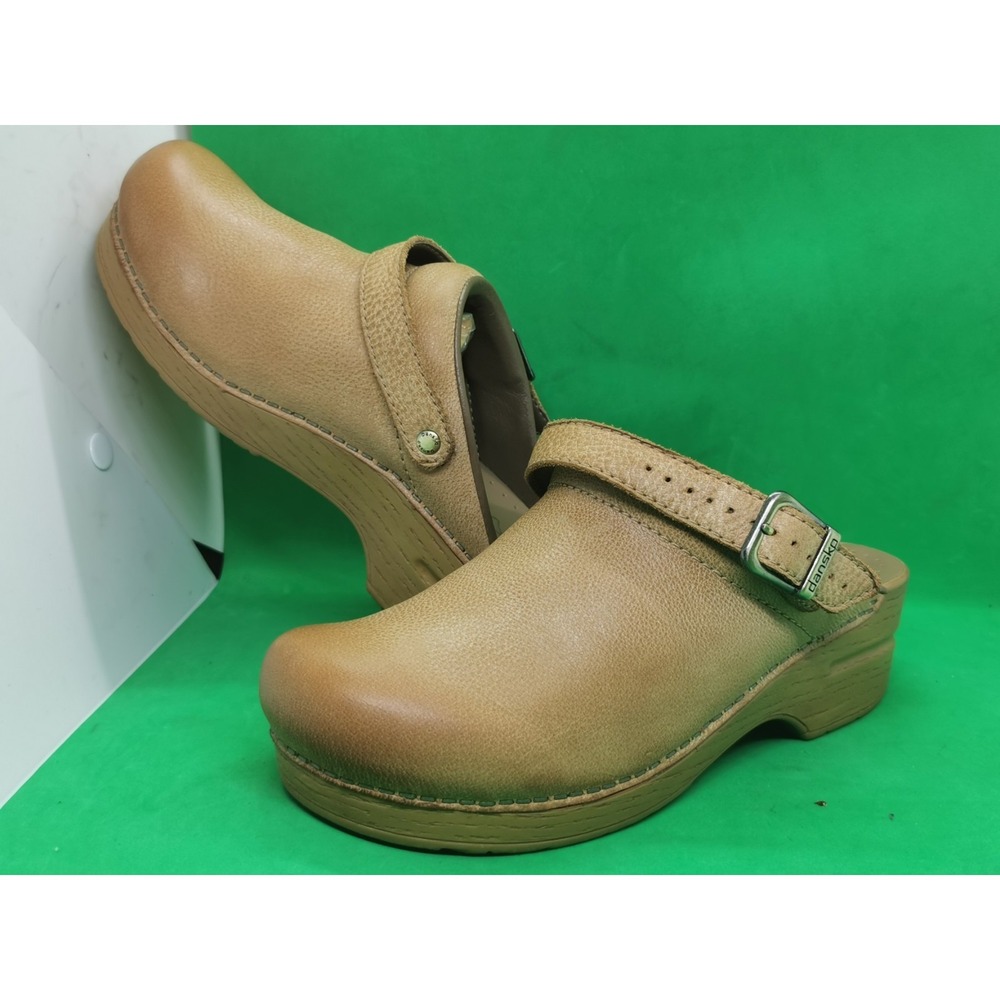 Dansko Ingrid Women's Honey Distressed Clogs Shoes Leather Size 8/ 38 Great Cond
